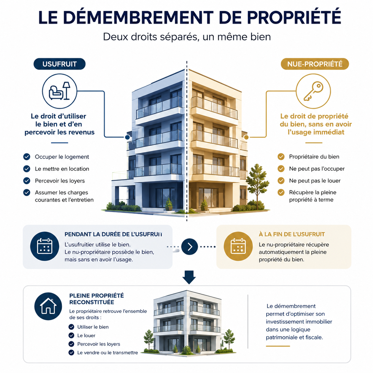 Résidence moderne illustrant la construction d’un patrimoine immobilier long terme en nue-propriété